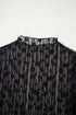 Sheer Floral Lace Long Sleeve Slim Fit Top