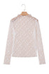 Sheer Floral Lace Long Sleeve Slim Fit Top