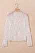 Sheer Floral Lace Long Sleeve Slim Fit Top