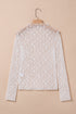 Sheer Floral Lace Long Sleeve Slim Fit Top