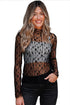 Sheer Floral Lace Long Sleeve Slim Fit Top