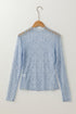 Sheer Floral Lace Long Sleeve Slim Fit Top
