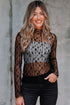 Sheer Floral Lace Long Sleeve Slim Fit Top