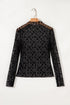 Sheer Floral Lace Long Sleeve Slim Fit Top