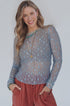 Sheer Floral Lace Long Sleeve Slim Fit Top