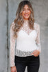 Sheer Floral Lace Long Sleeve Slim Fit Top