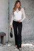 Sheer Floral Lace Long Sleeve Slim Fit Top