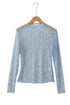 Sheer Floral Lace Long Sleeve Slim Fit Top