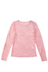 Sheer Floral Lace Long Sleeve V Neck Top