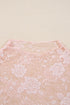 Sheer Floral Lace Mock Neck Long Sleeve Top
