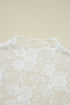 Sheer Floral Lace Mock Neck Long Sleeve Top