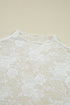 Sheer Floral Lace Mock Neck Long Sleeve Top