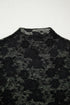 Sheer Floral Lace Mock Neck Long Sleeve Top
