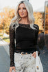 Sheer Floral Lace Panel Asymmetric Patchwork Long Sleeve Top