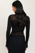 Sheer Floral Lace Panel Asymmetric Patchwork Long Sleeve Top