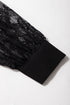 Sheer Floral Lace Raglan Sleeve Elegant Keyhole Blouse