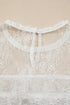 Sheer Floral Lace Ruffle Tiered Long Sleeve Blouse