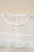 Sheer Floral Lace Ruffle Tiered Long Sleeve Blouse