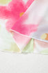 Sheer Floral Mesh Lettuce Edge Cropped Top