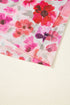 Sheer Floral Mesh Mock Neck Lettuce Trim Slim Top