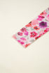 Sheer Floral Mesh Mock Neck Lettuce Trim Slim Top