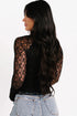 Sheer Lace Long Sleeve Slim Henley Top