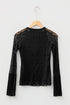 Sheer Lace Long Sleeve Slim Henley Top