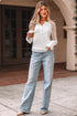 Sheer Lace Long Sleeve Slim Henley Top