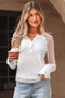 Sheer Lace Long Sleeve Slim Henley Top