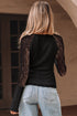 Sheer Lace Long Sleeve Slim Henley Top