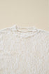 Sheer Lace Mesh Mock Neck Long Sleeve Slim Top