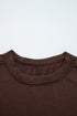 Sheer Lace Patchwork Western Style Long Sleeve Crew Neck Top