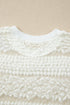 Sheer Lace Textured Patchwork Short Sleeve Top