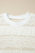 Sheer Lace Textured Patchwork Short Sleeve Top
