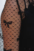 Sheer Mesh Bow Pattern Long Sleeve Layering Top