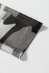 Sheer Mesh Camouflage Print Long Sleeve Top