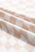 Sheer Mesh Checkered Mock Neck Long Sleeve Layering Top