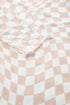 Sheer Mesh Checkered Mock Neck Long Sleeve Layering Top