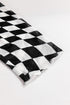 Sheer Mesh Checkered Mock Neck Long Sleeve Layering Top