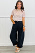 Sheer Mesh Checkered Mock Neck Short Sleeve Top