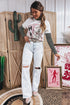 Sheer Mesh Checkered Print Mock Neck Long Sleeve Top
