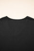 Sheer Mesh Floral Applique Long Sleeve V Neck Blouse