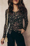 Sheer Mesh Floral Long Sleeve Button Front Cardigan