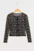 Sheer Mesh Floral Long Sleeve Button Front Cardigan