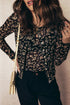 Sheer Mesh Floral Long Sleeve Button Front Cardigan