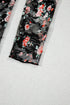 Sheer Mesh Floral Print Long Sleeve Crew Neck Top