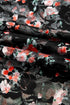 Sheer Mesh Floral Print Long Sleeve Crew Neck Top