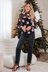 Sheer Mesh Graphic Print Fitted Long Sleeve Top
