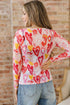 Sheer Mesh Heart Print Fitted Long Sleeve Top