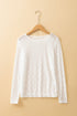 Sheer Mesh Long Sleeve Bow Pattern Top